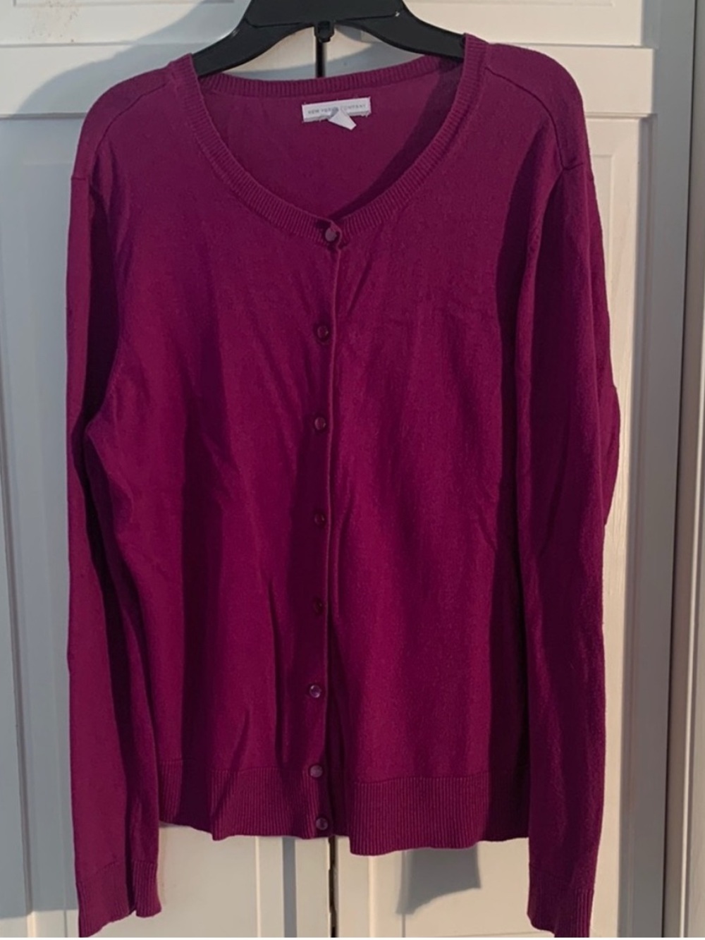 New York & Company Purple Button Cardigan Sweater Size XL